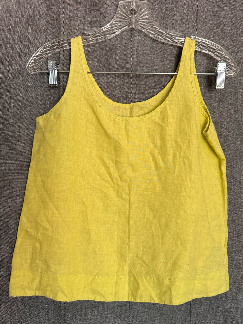Eileen Fisher Womens Yellow 100% Irish Linen Camisole Tank Top X-Small Boho